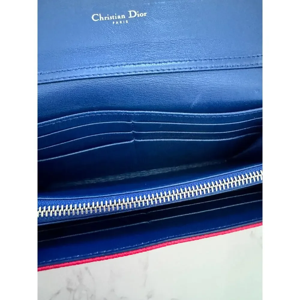 Christian Dior Cannage Promenade Wallet on Chain. Full Inclusion. Pink.
